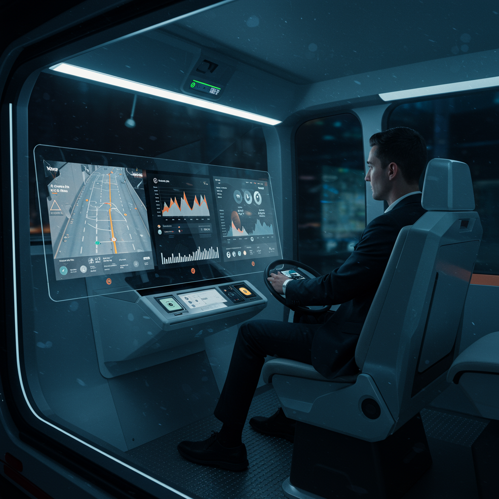 자율주행 차량의 데이터 분석 화면을 조작하는 운전자