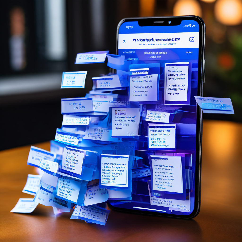 스마트폰 화면에 같은 금액의 결제 알림과 오류 메시지가 끊임없이 쏟아지는 혼란스러운 모습이다.