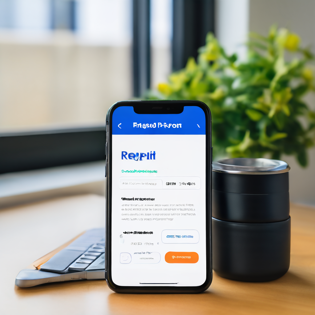 검정색 스마트폰 화면에 선불 요금제 광고가 보이며, 옆에는 신용 보고서 문서와 필수 동의 체크 표시가 놓여 있습니다.