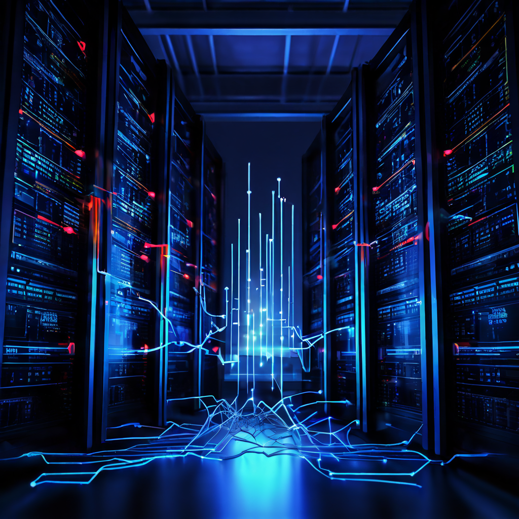 과부하로 인해 불규칙하게 치솟는 느린 대시보드 그래프와 함께 고통받는 데이터베이스 서버의 모습이다.